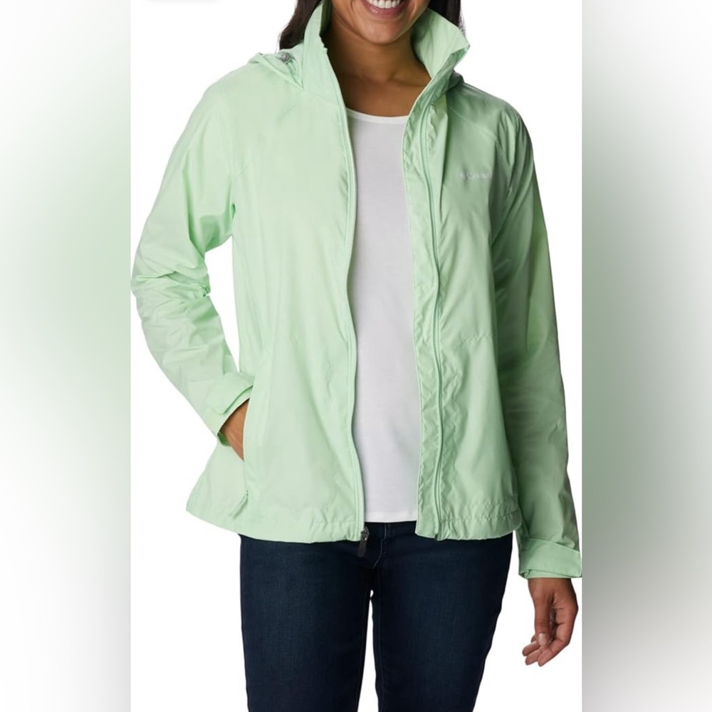 Green Columbia rain jacket